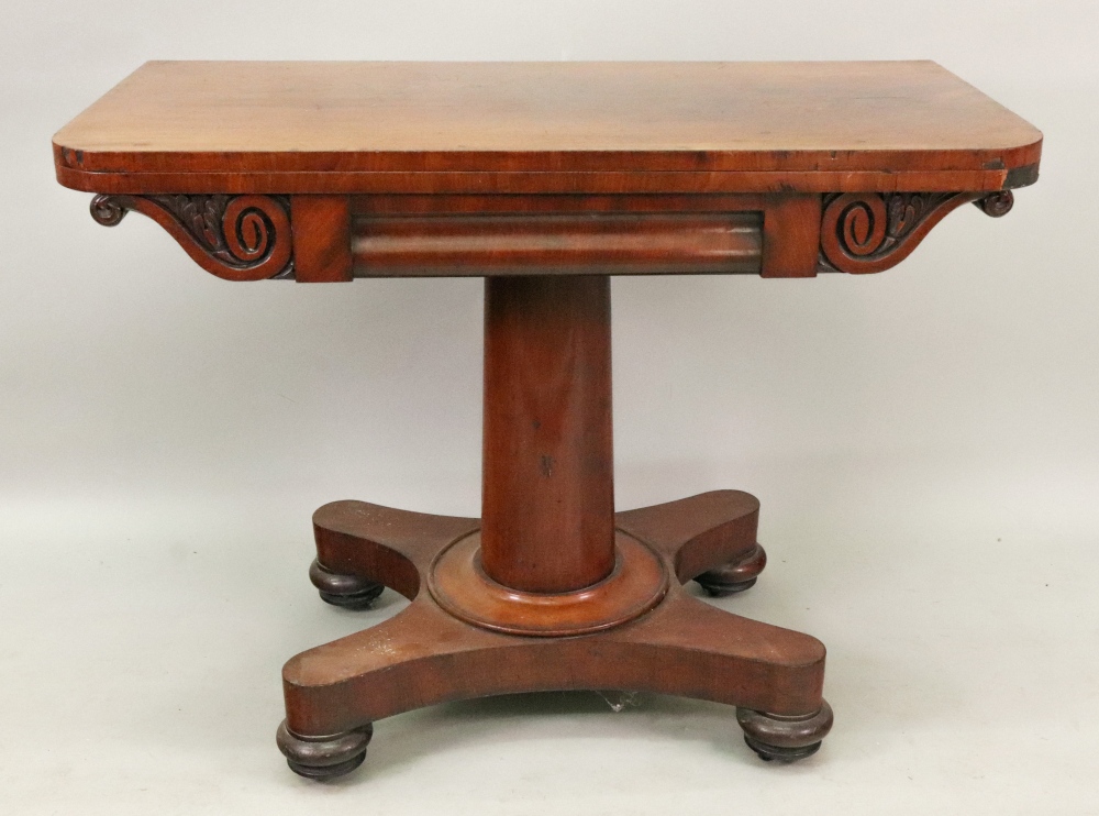 An early Victorian mahogany fold-over to