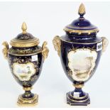 A Coalport porcelain vase and cover, circa 1900,