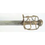 An unusual basket hilted broadsword, possibly German, mid-18th century,