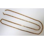A 9ct gold Byzantine link neckchain, on a sprung hook shaped clasp, length 76cm, weight 37.1 gms.