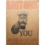 WW I POSTER: Britons Want You, Join Your Country's Army! (1914),