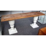 A modern console table,