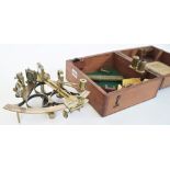A 19th century brass sextant by Crichton & Son London,