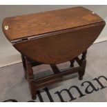 A 17th century oak gateleg table, 78cm wide x 67cm high.