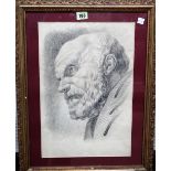 Continental School (19th century), Head study of an apostle, charcoal, 42cm x 28cm.