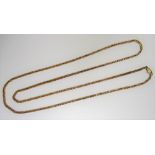 A 9ct gold Byzantine link necklace, on a sprung hook shaped clasp, length 71.5cm, weight 18.4 gms.