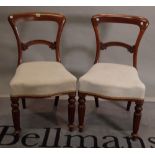 A pair of William IV mahogany bar back dining chairs, 47cm wide x 85cm high,
