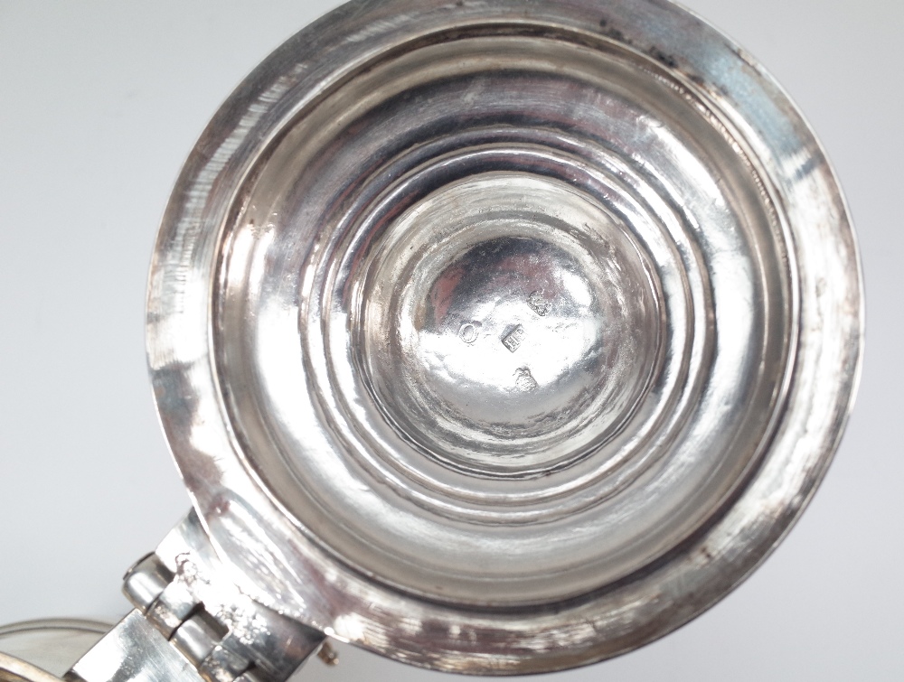 A late George II silver tankard of baluster form, the domed lid with an openwork thumbpiece, - Image 9 of 14