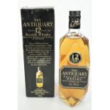 One bottle of The Antiquary 12 year old finest old Scotch whisky, boxed.
