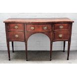 A George III inlaid mahogany sideboard,