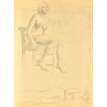 Hilda Carline (1889-1950) and others, A folio of life and other drawings, pencil,
