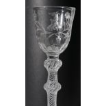An airtwist wine glass, mid-18th century,