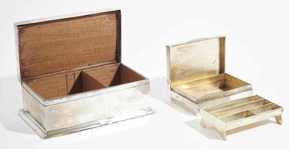 Silver and silver mounted wares, comprising; a rectangular table cigarette box, - Image 2 of 2