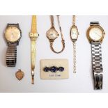 A Vertex 9ct gold octagonal cased lady's wristwatch,