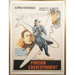 FILM POSTERS: two Indian release film posters, pasted on board, includes, 'Foreign Correspondent',