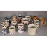 Ceramics, including; a quantity of mugs and tankards including Wedgewood Royal Commemorative,