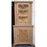 A late 19th century Neo-classical revival floor standing painted corner display cabinet cupboard,