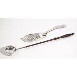 A William IV silver fiddle pattern fish slice, with pierced decoration, London 1833,