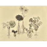 Van Day Truex (1904-1979), Flowers: Still life, monochrome watercolour, signed, 50cm x 67.5cm.