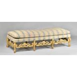 A large rectangular footstool of Queen Anne style,