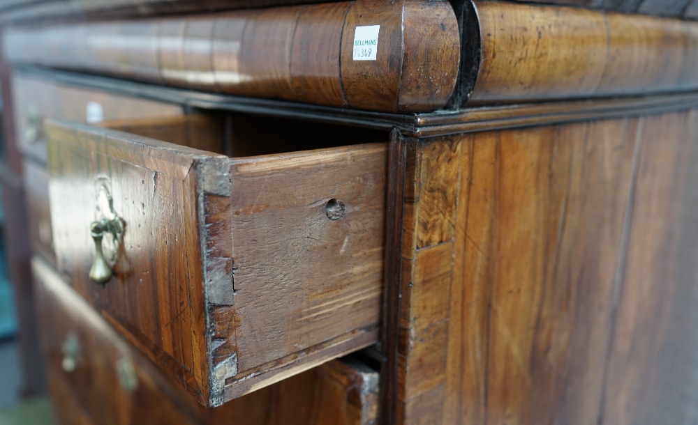 A George I and later walnut chest on stand, - Image 9 of 10