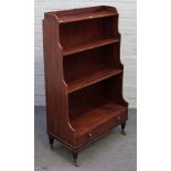 A late George III boxwood and rosewood strung mahogany waterfall four tier bookcase,