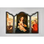 Flemish School (16th century style), Madonna and child with attendant saints, triptych,