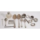 Silver and silver mounted wares, comprising; a Scottish paper knife, a pair of napkin rings,