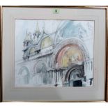 Patrick Hamilton (1923-2008), St Marks, Venice, watercolour over pencil, 33.5cm x 40cm.