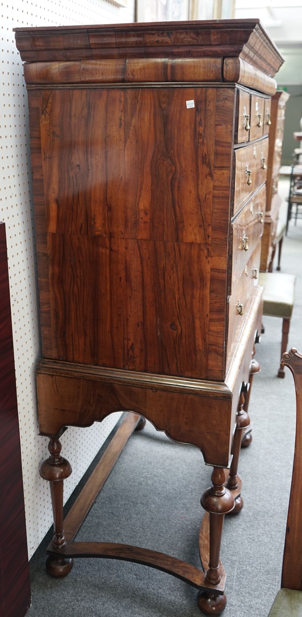 A George I and later walnut chest on stand, - Image 5 of 10