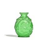 A Charles Catteau green glass vase, circa 1925, produced by Scallmont, Belgium,