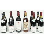 Eleven bottles of red wine, comprising; four 2007 Chateauneuf-du-Pape Vieux Telegraphe,
