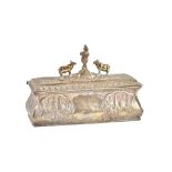 An Asian shaped rectangular hinge lidded box,