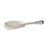 A Victorian silver Old English pattern Royal Navy Admiralty fish slice,