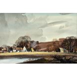 Rowland Hilder (1905-1993), Landscape near Farnham, Surrey, watercolour, pen and ink, signed,