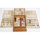 Ninety-seven microscope slides, late 19th century, amateur and professional mounts, animal,