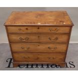 A George III mahogany chest of four long graduated drawers on bracket feet, 91cm wide x 85cm high.