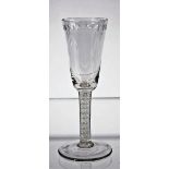 An opaque twist wine glass, circa 1765, circa 1765,