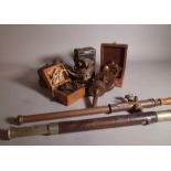 Collectables, including; a military theodolite, a 20th century cased sexton,