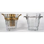 A Baccarat crystal champagne bucket of octagonal tapering form with gilt metal mounts, 23.