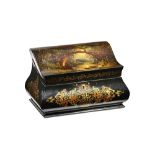 Jennens & Bettridge, Makers to The Queen; a 19th century papier-mâché tea caddy,