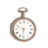 A George III silver cased, key wind, openfaced gentleman's pocket watch,