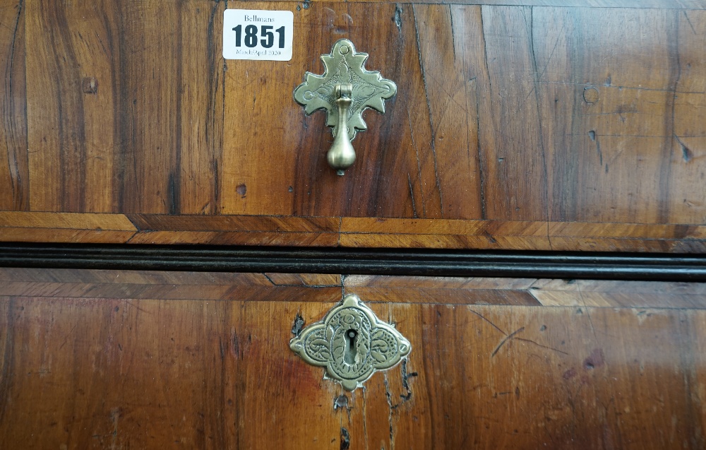 A George I and later walnut chest on stand, - Image 7 of 10