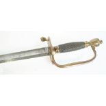 A British 1796 pattern infantry officer's sword, with straight foliate engraved steel blade (81cm),