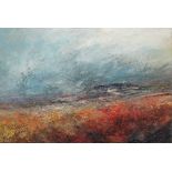 K** (20th/21st century), Moorland scene, indistinctly signed and dated, unframed, 80cm x 120cm.