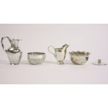 Silver, comprising; a Victorian milk jug, of classical form,