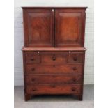 A 19th century Anglo-Indian cabinet on chest,