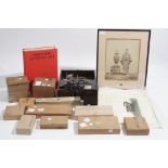 Collectables, including; a quantity of Asian wooden boxes, a photo of a Japanese man,