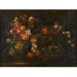 Flemish school (18th century), Flowerpiece, oil on canvas, 77cm x 103cm. Illustrated.