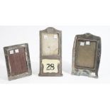 A silver mounted shaped rectangular photograph frame, incorporating a calendar, Birmingham 1917,